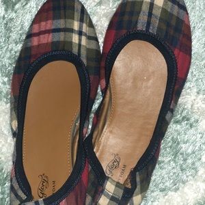 Plaid Memory Foam Flats